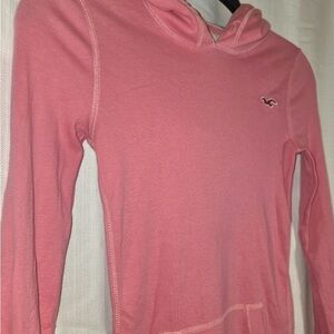 Pink Long Sleeve Hoodie Top
